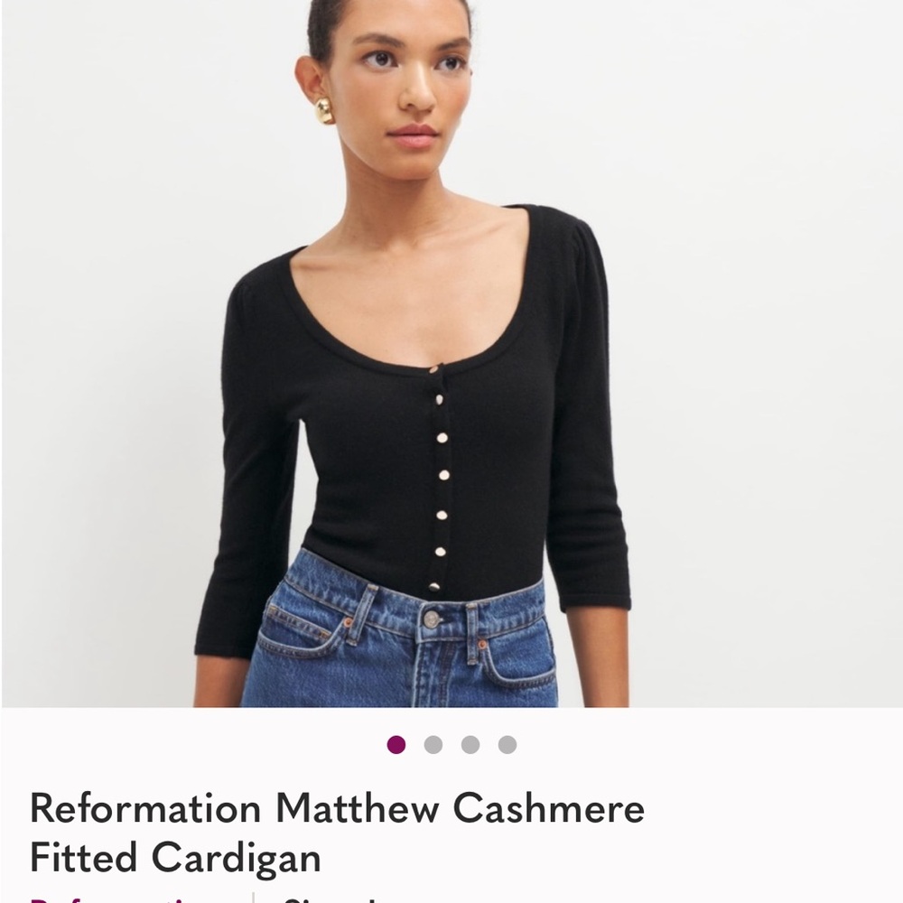 Reformation Black Button-Up sweater